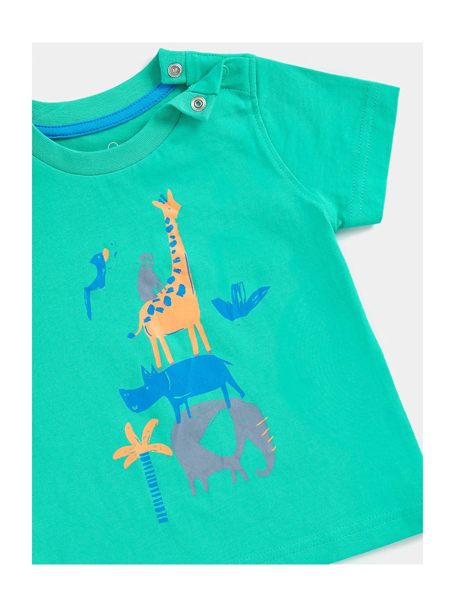 Ed-a-Mamma Baby Green Printed T-Shirt
