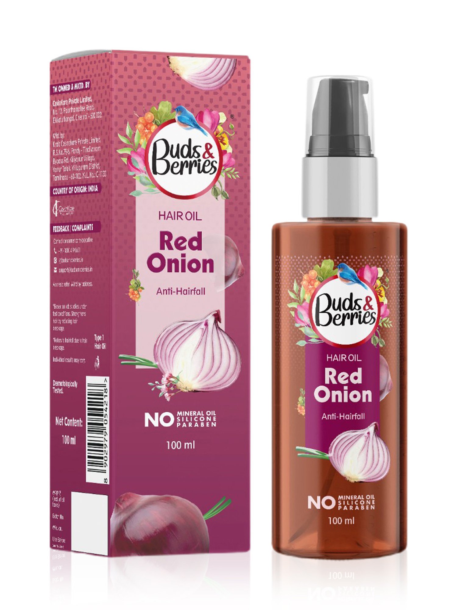 Buds & Berries Red Onion Anti-Hairfall Hair Oil - 100 ml