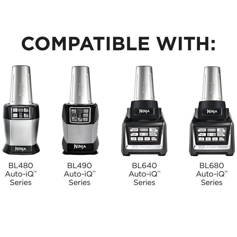 Nutri Ninja 24oz Stainless & Cup Lid w/100 Recipe Cookbook for Auto IQ Blenders