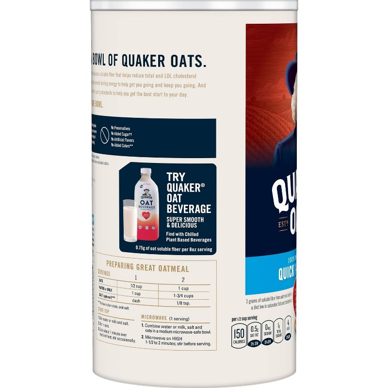 Quaker Oats Heart Healthy Quick 1-Minute Oats - 18oz