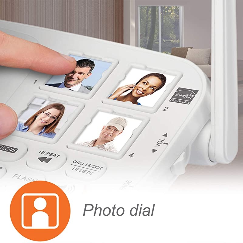 SN5127 Amplified Cordless Senior Phone System with 90DB ExtraLoud Visual Ringer Big Buttons Large Display