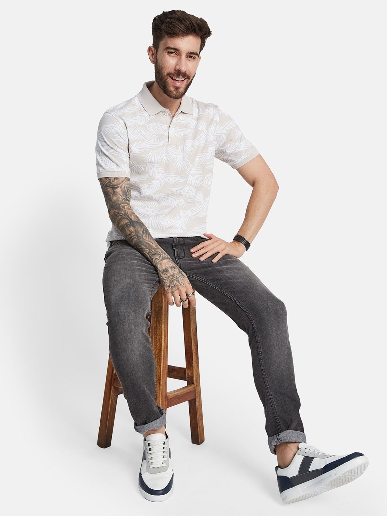 Octave Mastic Regular Fit Printed Polo T-Shirt