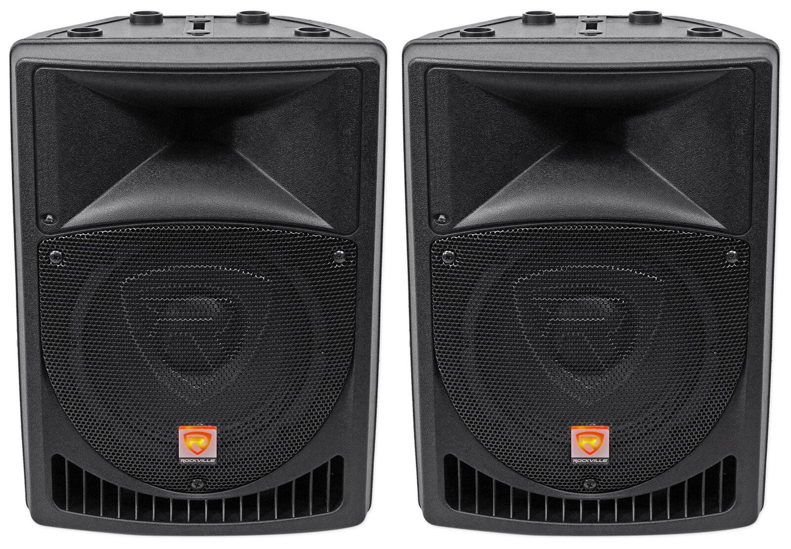 Pair   Power Gig RPG8 8" Powered Active 800 Watt 2-Way DJ PA Speakers