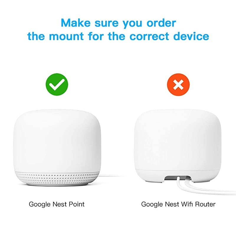 Outlet Wall Mount Only for Google Nest WiFi Point No Tools Required and No Cord Clutter Easy Moved Holder Hanger Compatible with Google Nest WiFi Point 2 Pack
