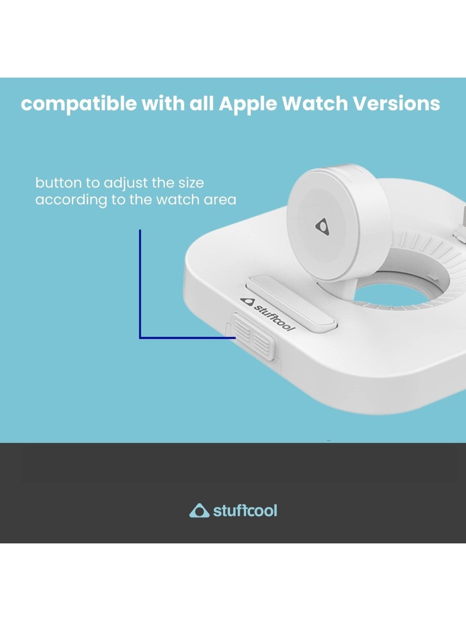 Stuffcool WC810 3-in-1 Wireless Charging Station for iPhones, Samsungs, Apple Watch (White)