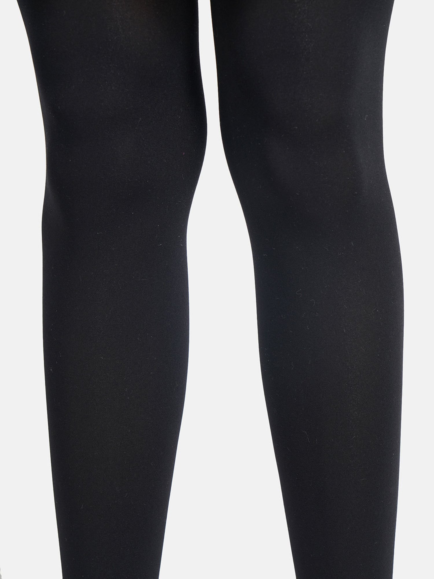 NEXT2SKIN Black Nylon Opaque Pantyhose Stockings With Super Stretch Waistband