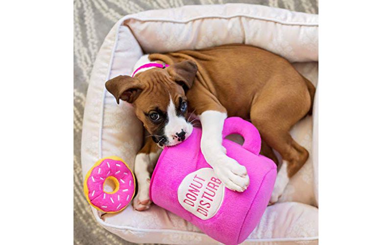 ZippyPaws - Food Miniz, Stuffed Squeaker Dog Toy and Replacement for Interactive Burrows - 3 Pack Donutz