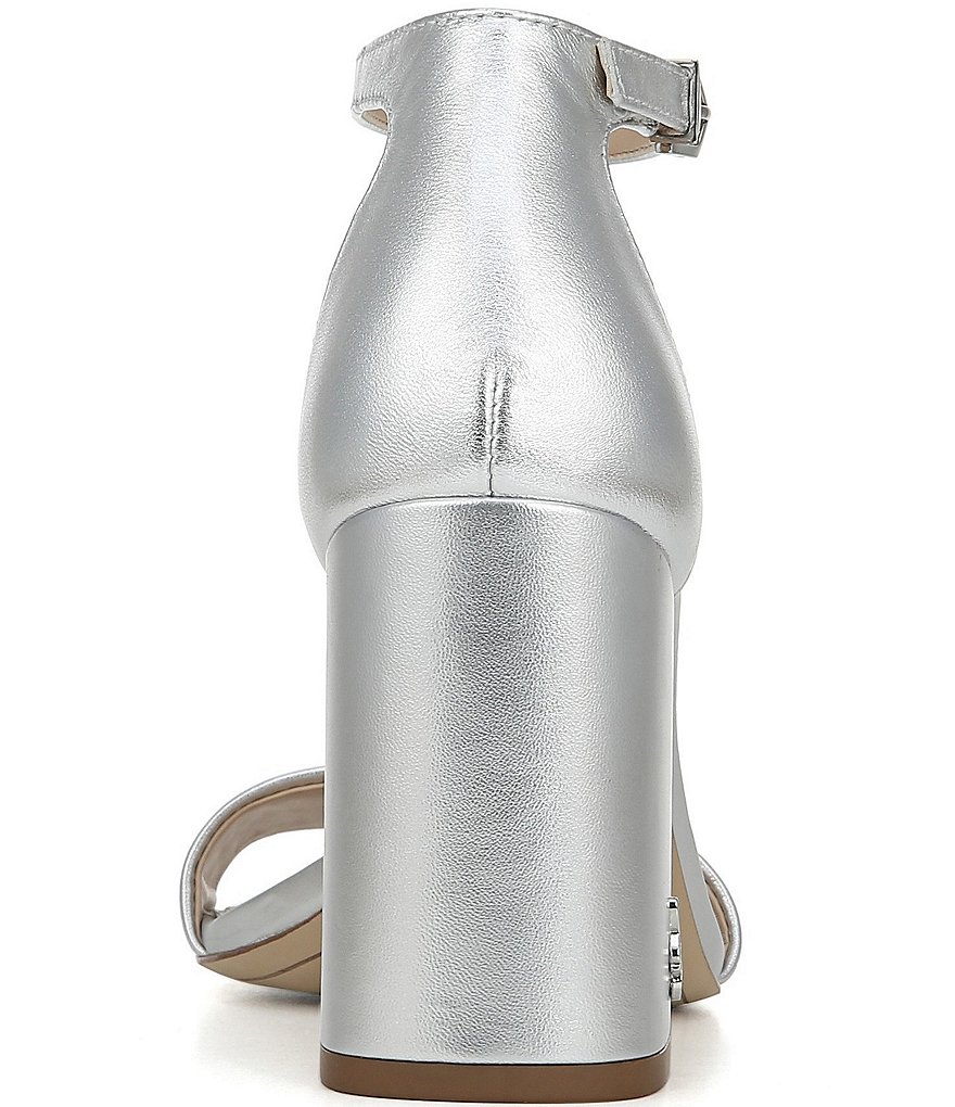 Sam Edelman Daniella Leather Block Heel Square Toe Dress Sandals