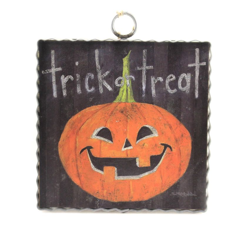 Halloween 6.0" Trick Or Treat Jack-O-Lantern Mini Pumpkin  -  Wall Sign Panels