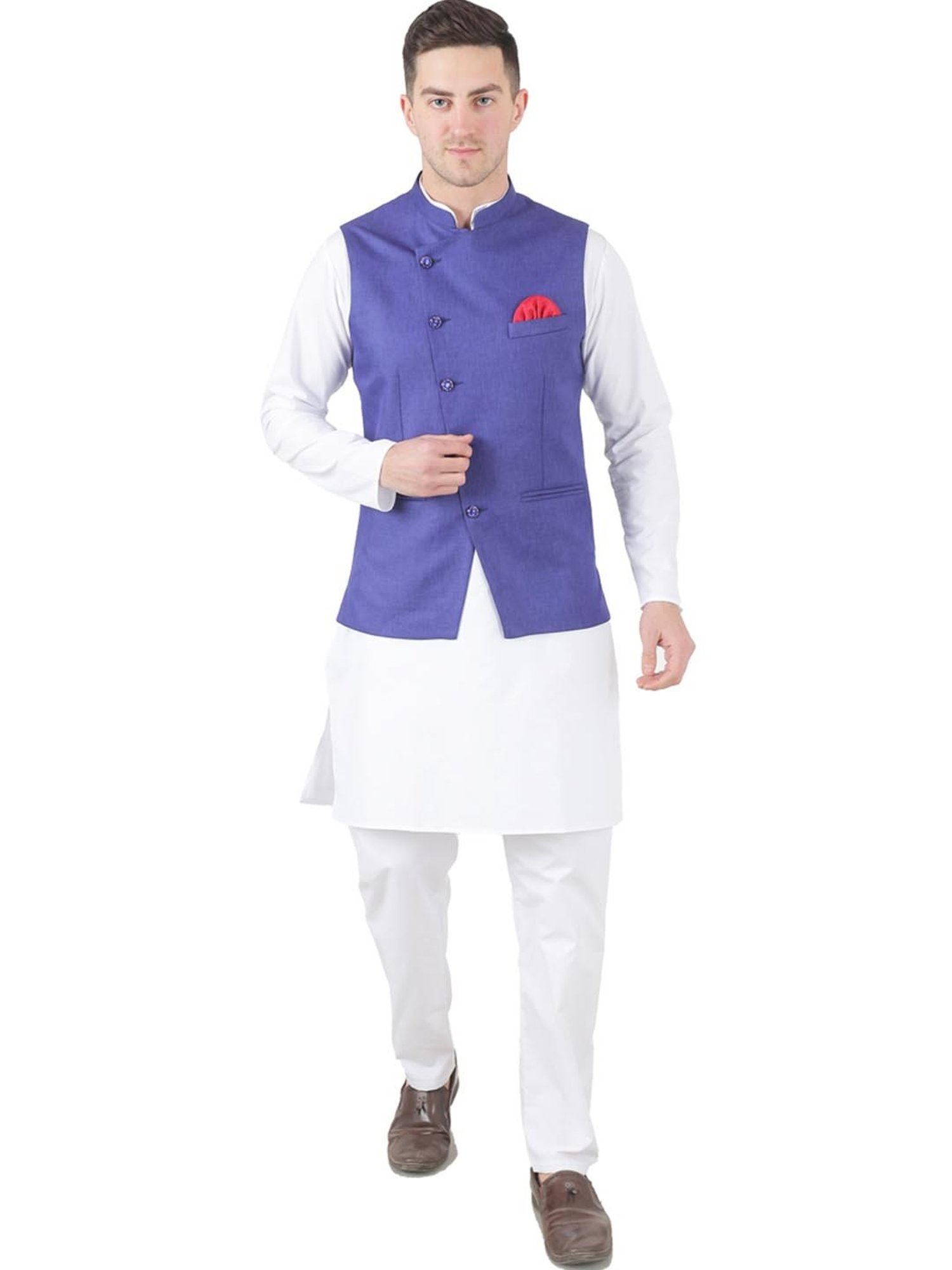 TAHVO Purple  Slim Fit Nehru Jacket