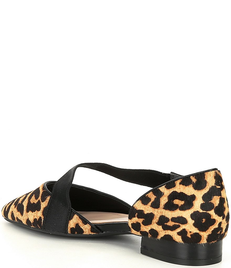 Preston & York Sabrina Leopard Haircalf Asymmetrical Flats