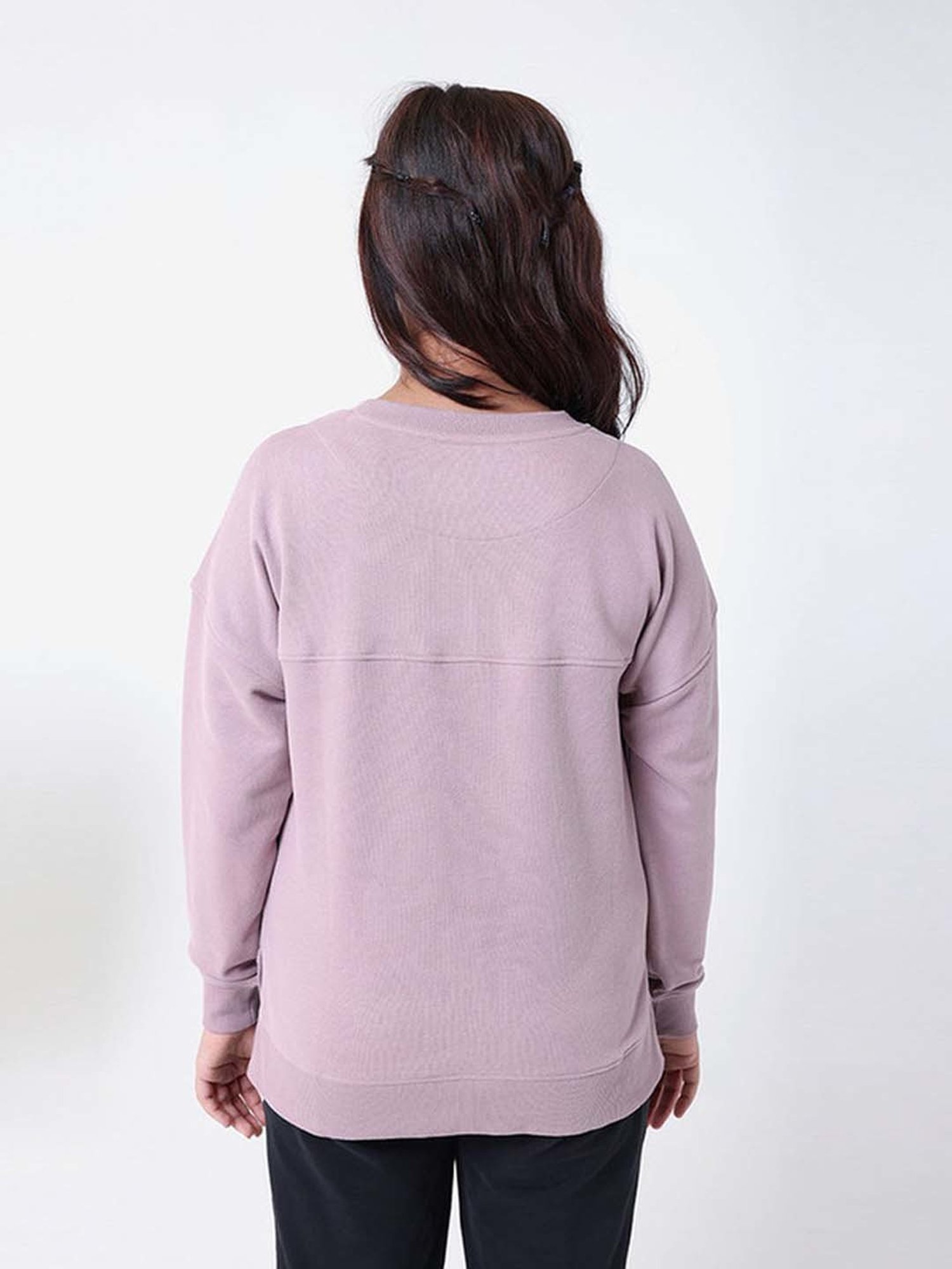 BlissClub Lilac Relaxed Fit Sports Sweatshirt