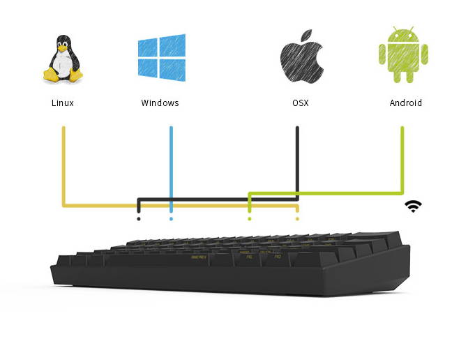 Anne Pro 2 60% Mechanical Keyboard Wired/Wireless Dual Mode Full RGB Double Shot PBT - Brown Switch