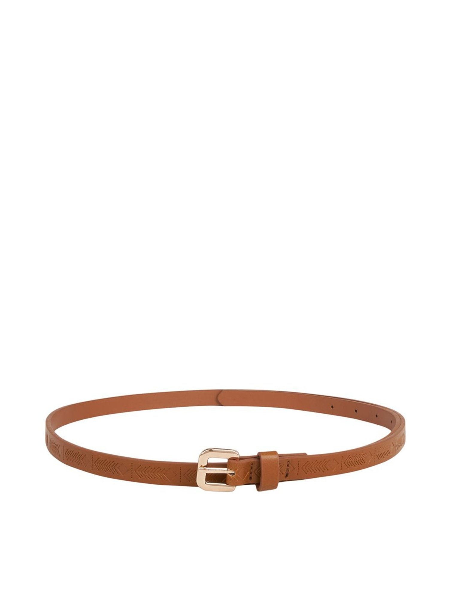 Hidesign Mariko Brown Solid Leather Narrow Belt