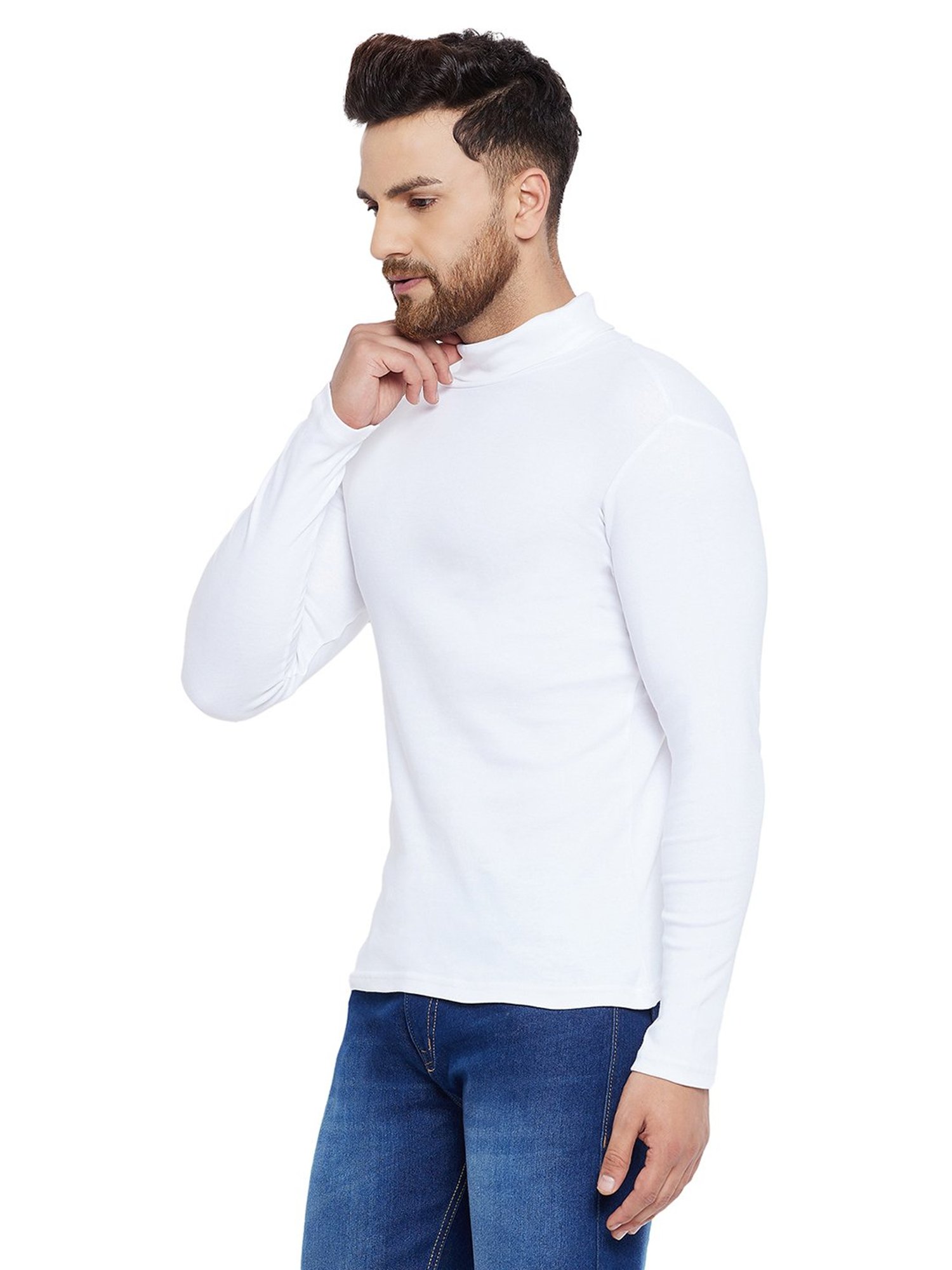 Hypernation White High Neck T-Shirt