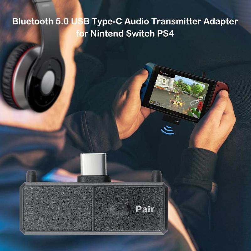 Durable Bluetooth Adapter Multi function Bluetooth 5.0 Audio Transmitter USB Receiver Adapter for Nintend Switch PS4 TV (1 pcs)