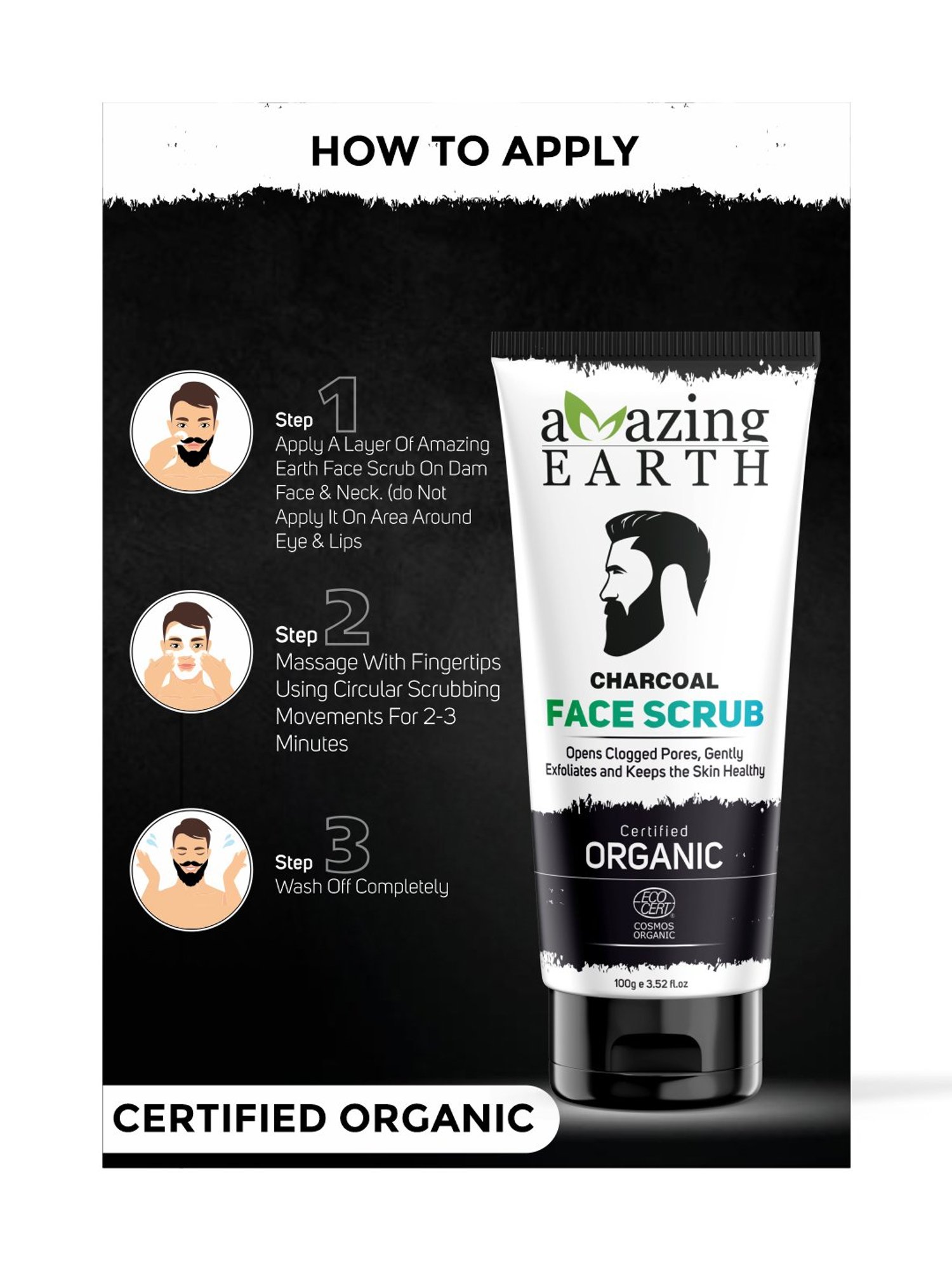 Amazing Earth Charcoal Face Scrub - 100 gm