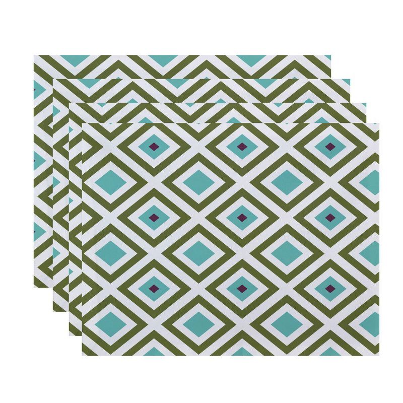 Set of 4 Green Diamond Placemat - E by design