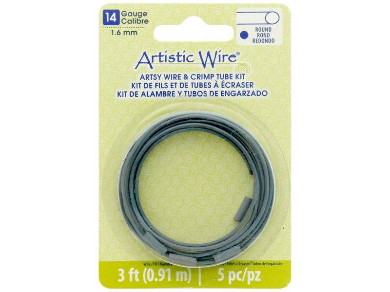 AWB-14A-46-03FT ARTISTIC WIRE ARTSY WIRE W CRIMPS 14GA TURQ 3FT