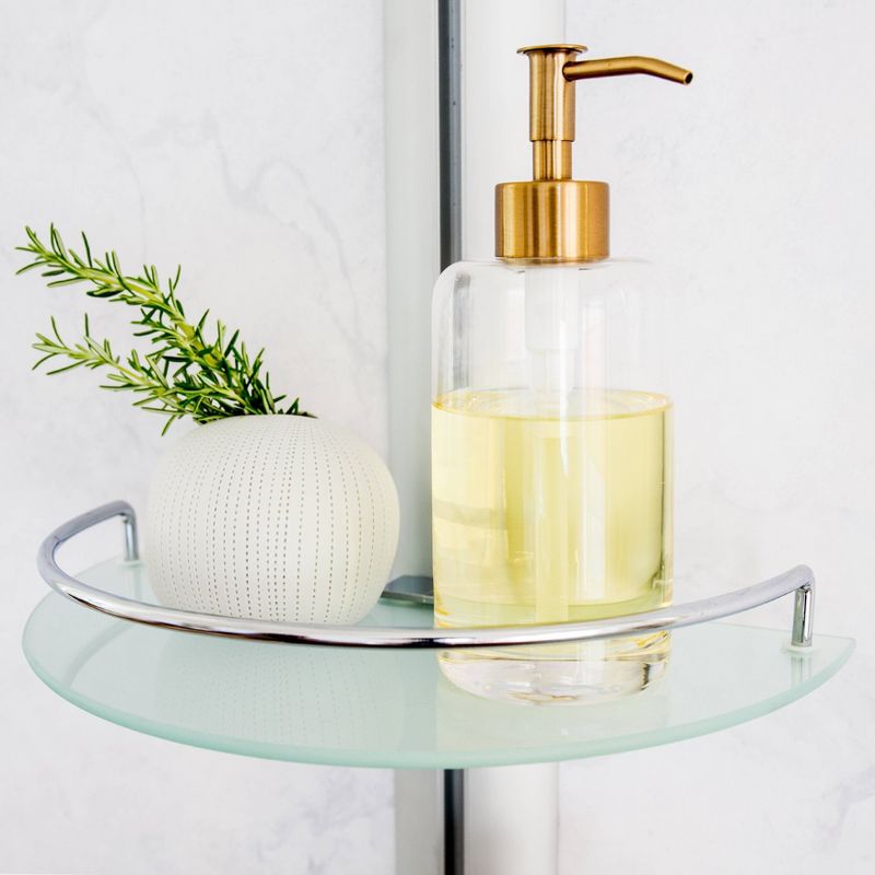 4 Tier Wall Mount Adjustable Glass Shelving Unit with Aluminum Bars - Danya B.