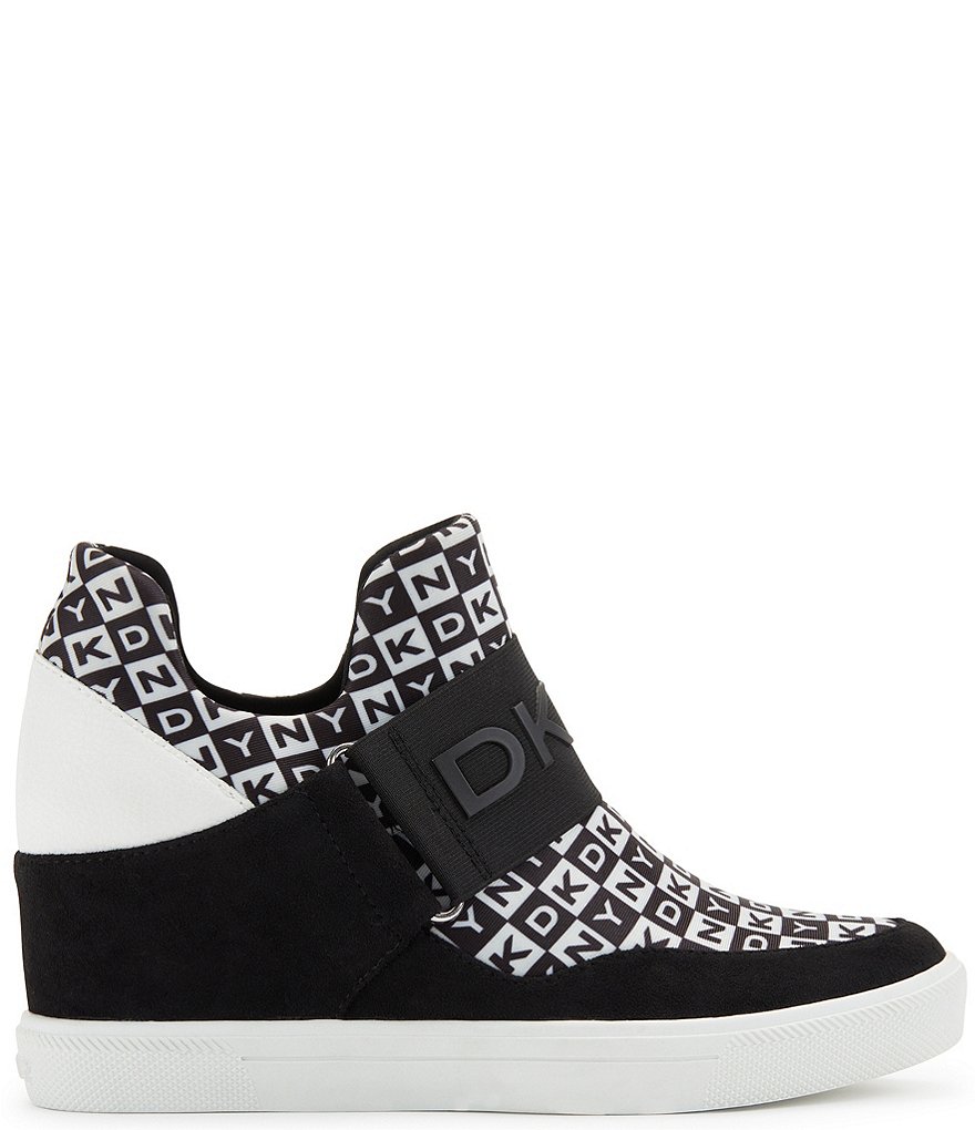 Donald Pliner Pelham Neoprene Mixed Leather Slip-On Wedge Sneakers