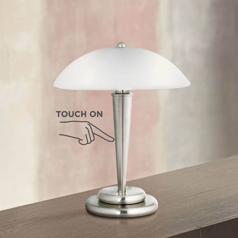 18" 2-Light Luna Clamp Arm Table Lamp with Mushroom Shade Matte Black - Globe Electric