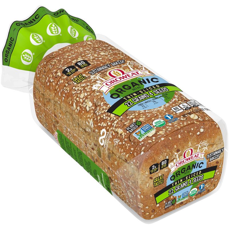 Oroweat Organic Thin Sliced 22 Grains & Seeds - 20oz