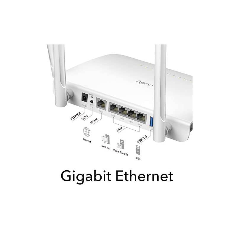 AC1200 Gigabit WiFi Smart Router OpenWRT, 5GHz Dual Band MU-MIMO Wireless Internet Router, 1000Mbps LAN, 5 dBi Antenna for Long Range, VPN, USB 3.0, Guest WiFi and AP Mode, WR1300