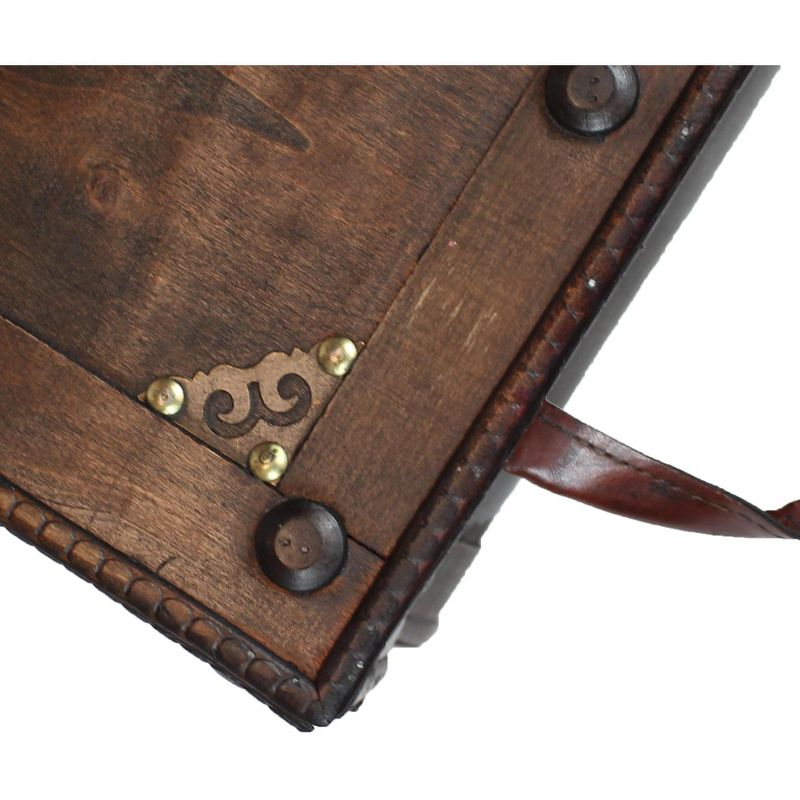 Vintiquewise Antique Style Distressed Wooden Pirate Treasure Chest, Coffee Table Trunk