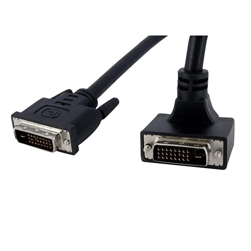 com 6 ft 90 Degree Upward Angled Dual Link DVI-D Monitor Cable M/M - Male to Male 25 pin DVI-D Video Cable Black 6 Feet 2560x1600 (DVIDDMMTA6)
