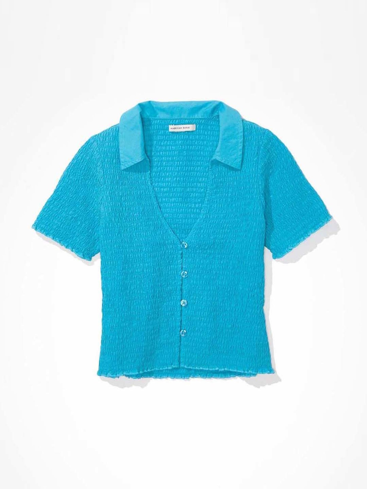 American Eagle Outfitters Blue Cotton T-Shirt