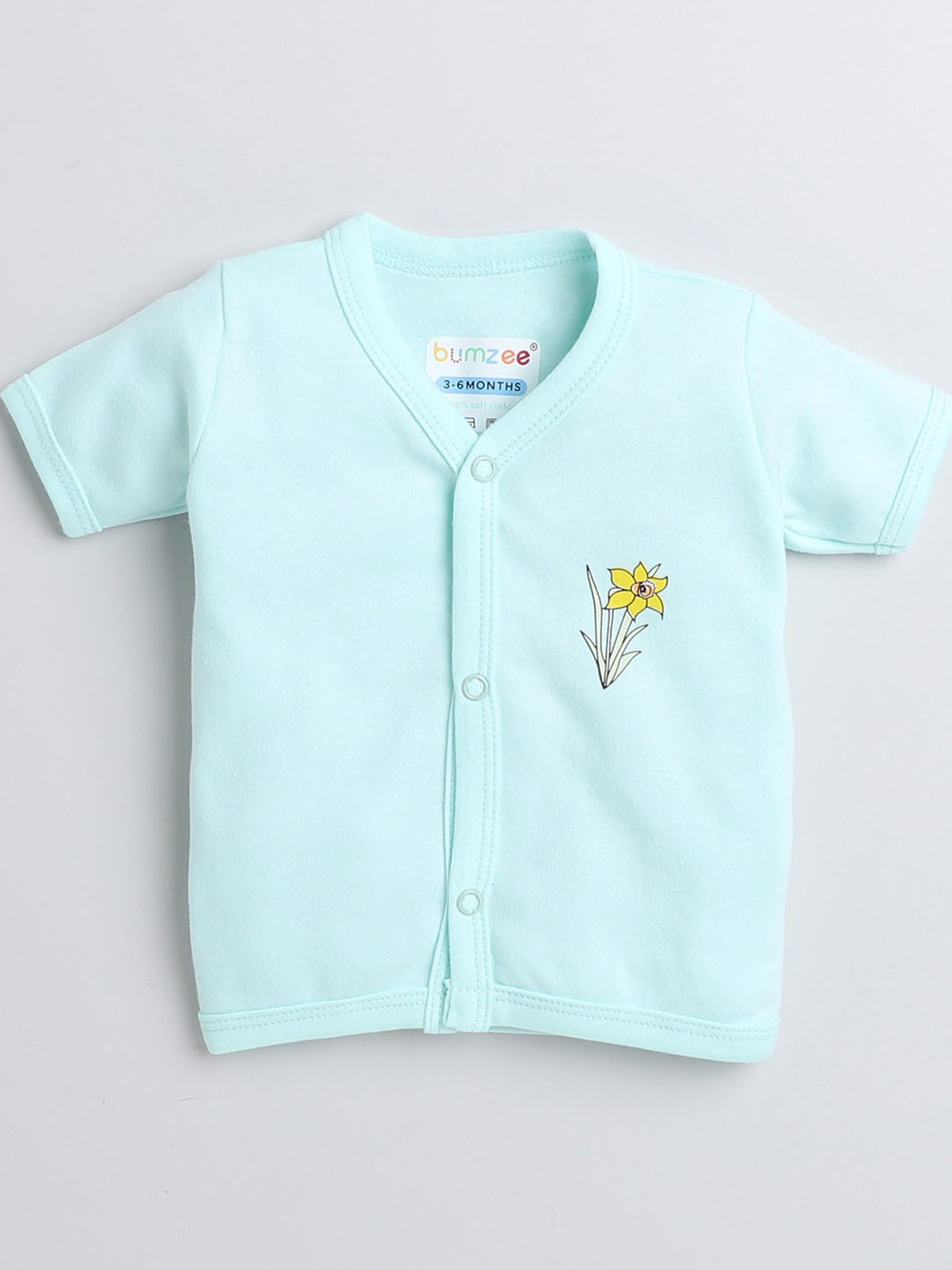 Bumzee Kids Blue & White Printed Jhablas (Pack Of 3)