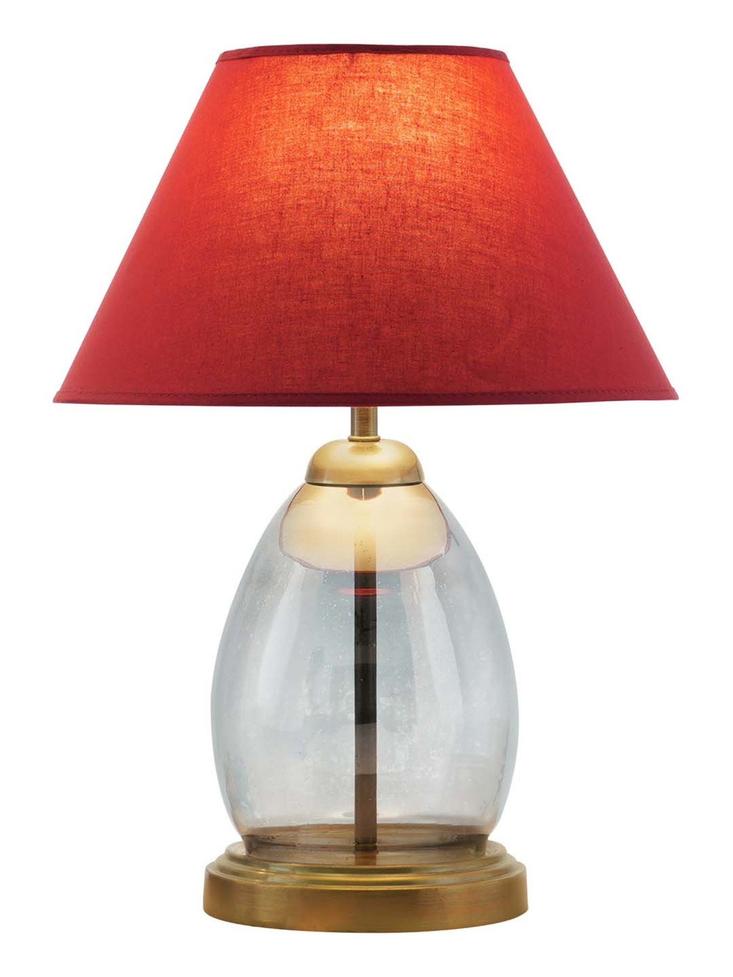 Kapoor E Illuminations 'Tiered' Maroon & Transparent Glass Table Lamp - Set of 1