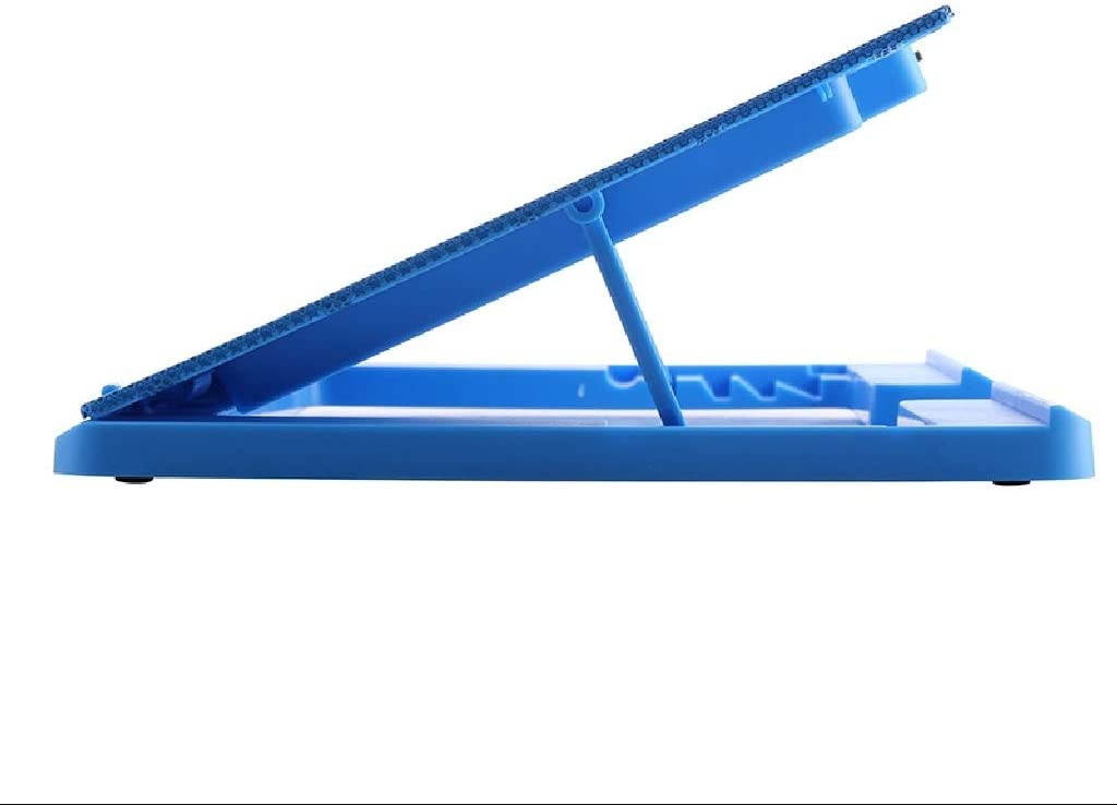 XIAOLI Notebook Cooler 15.6"-17" Laptop Cooler Cooling Pad Slim Portable USB Powered (4 Fans) Adjustable Mount Stand, Black/Blue/White Laptop Cooler pad (Color : Blue)