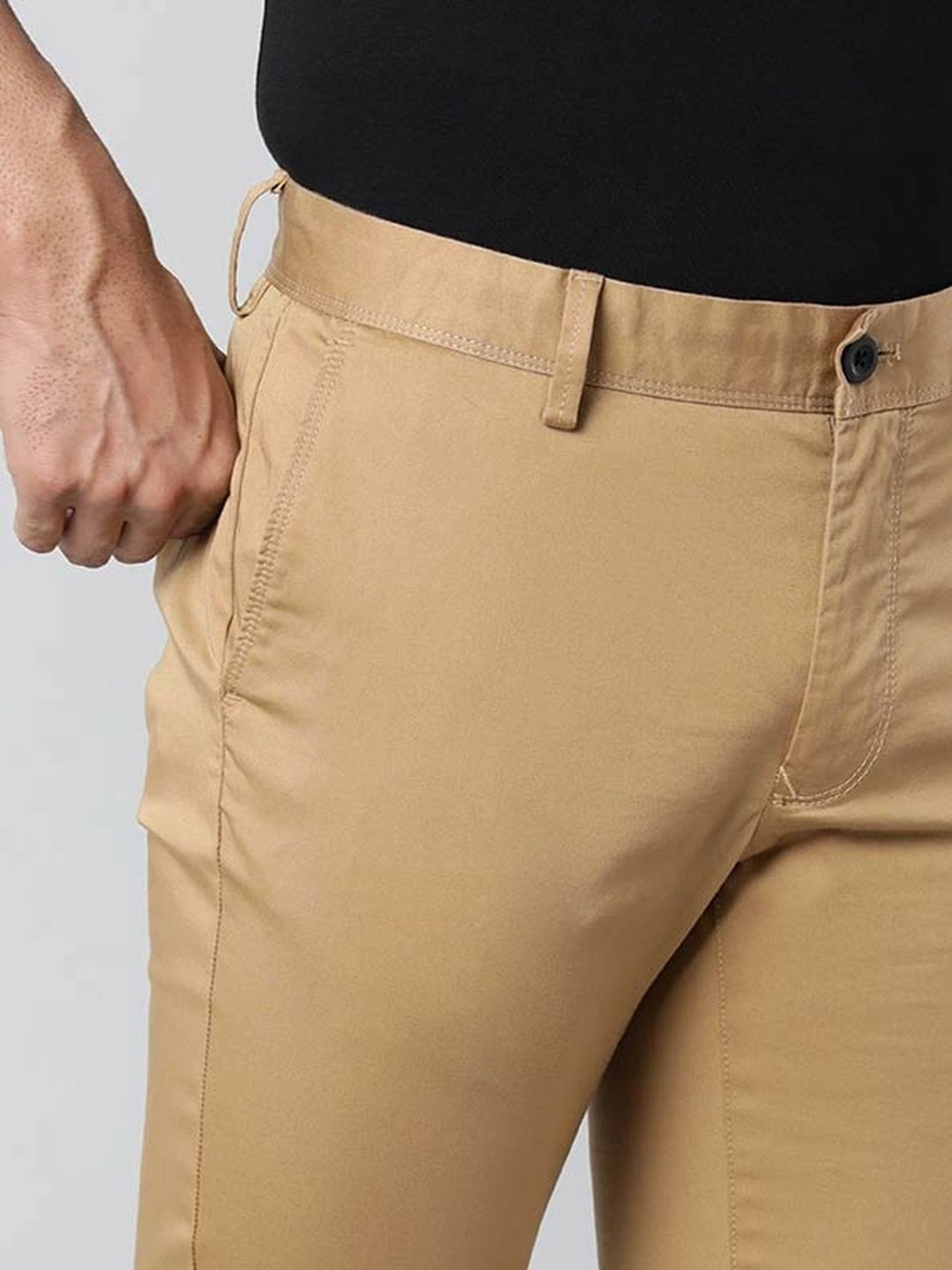 Indian Terrain Khaki Slim Fit Trousers
