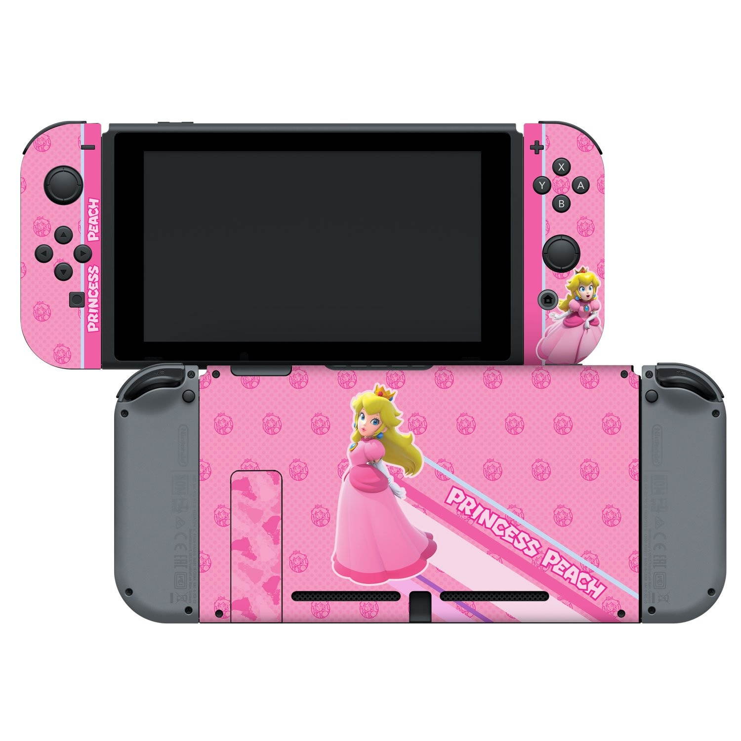 Controller Gear Nintendo Switch Skin & Screen Protector Set, Officially Licensed By Nintendo - Super Mario "Princess Peach" - Nintendo Switch