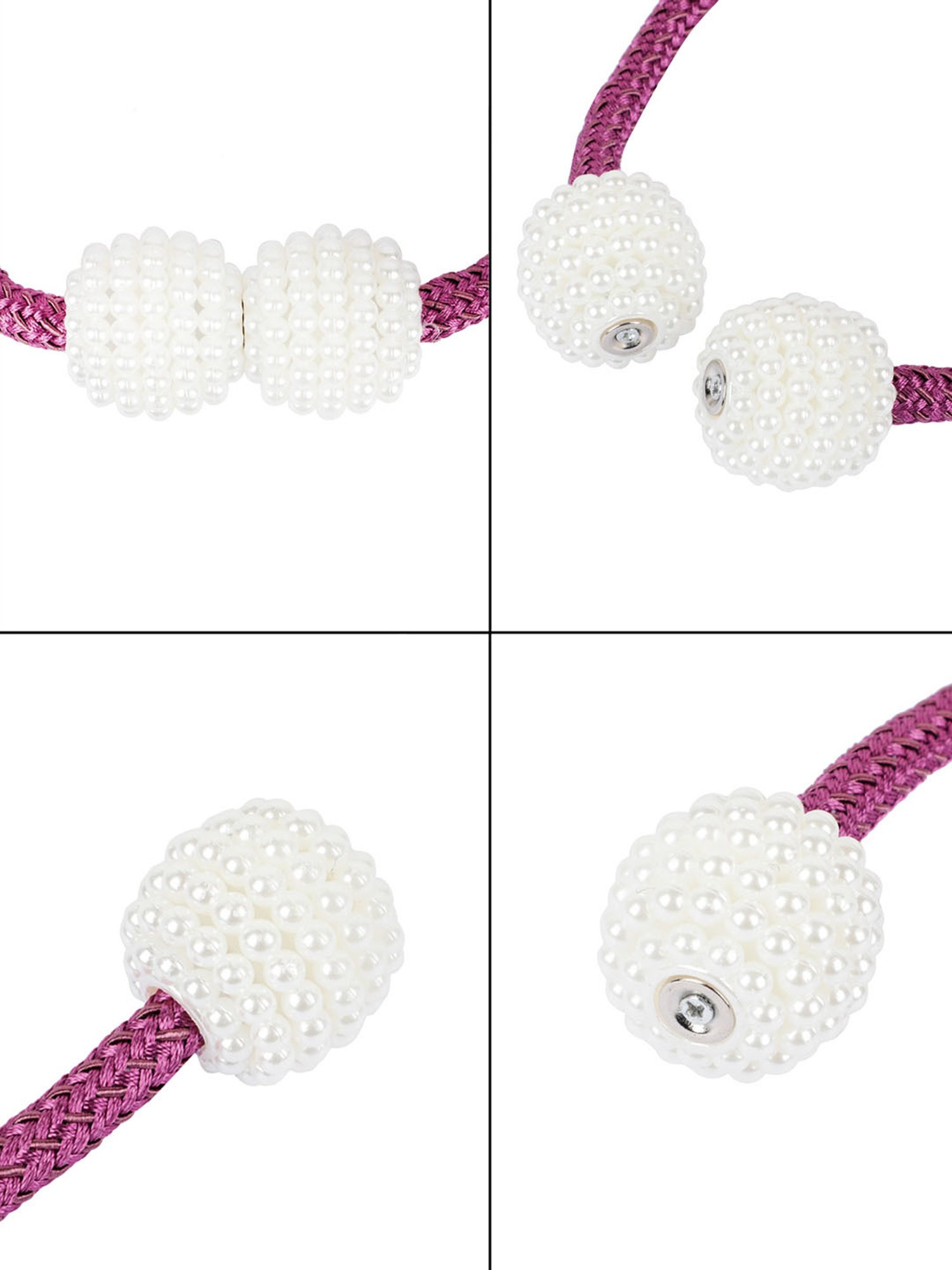 Romee Purple Polyester Solid Curtain Tie and Hold Backs