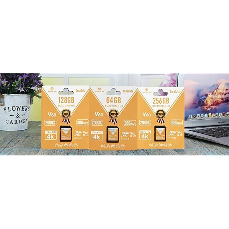 UHSII SD Card 128GB SDXC  High Performance 300MBS 2000X UHS2 Extreme Speed 128 GB128G XC Memory Card V60 4K 8K UHSII TF Flash for Fujifilm Nikon Olympus Panasonic Sony Video Cameras