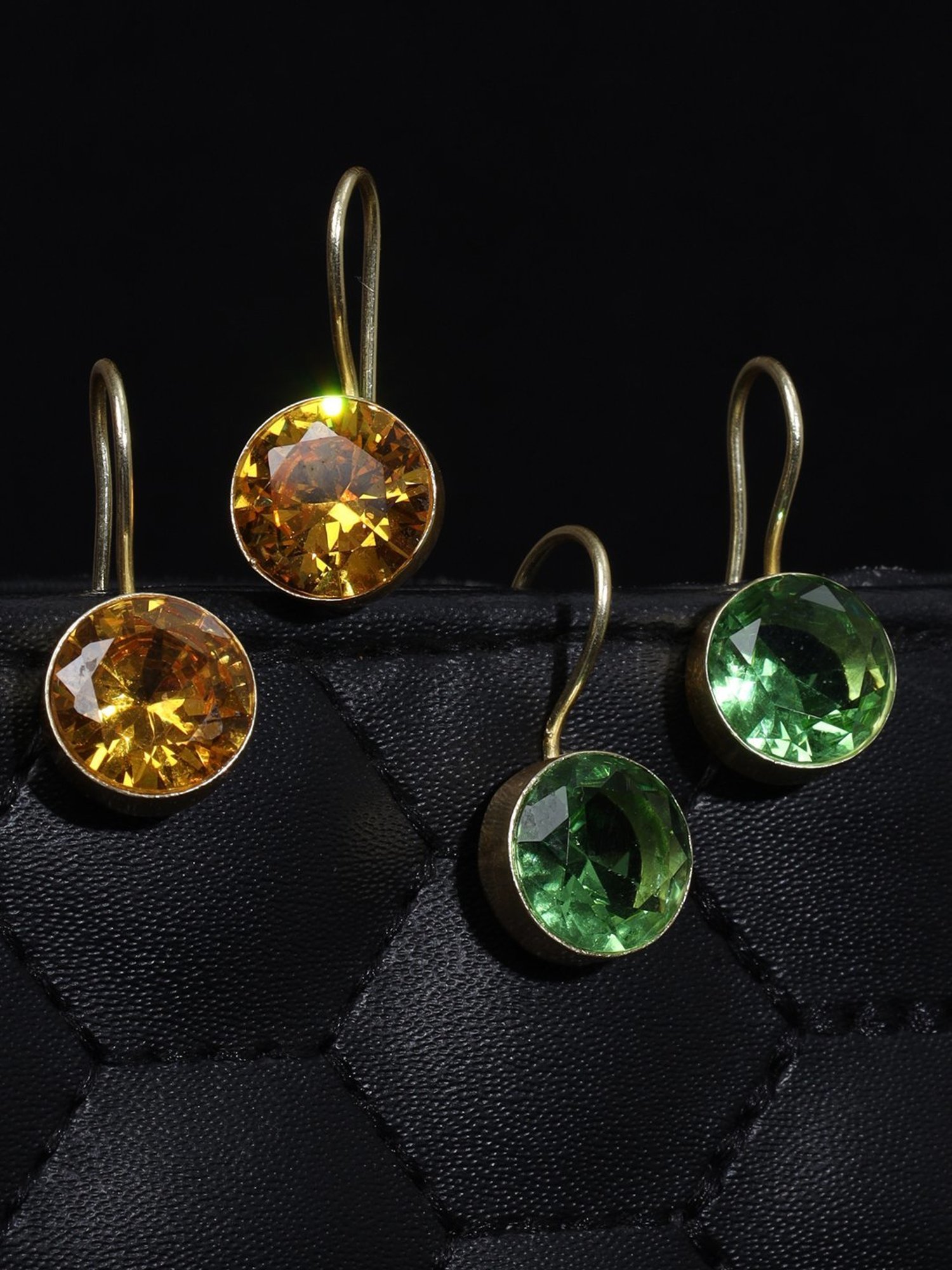 Saraf RS Jewellery Pack of 2 Gold Plated Combo Hoop Earrings