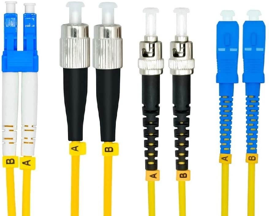Buacoz 6Meters 20ft LC/UPC-LC/UPC Single-Mode Fiber Optic Cable LC to LC OS2 Jumper Optical Patch Cord Duplex 9/125um Yellow LC-LC