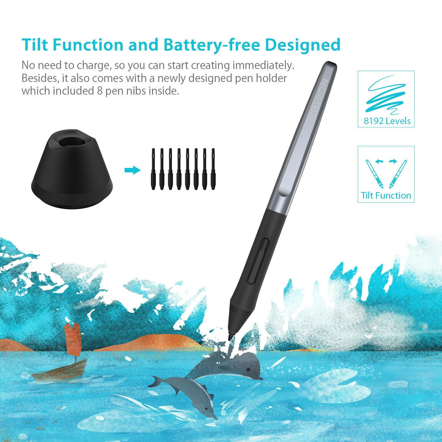 HUION H610PRO V2 Graphics Drawing Tablet 8192 levels Battery Free Pen Stylus