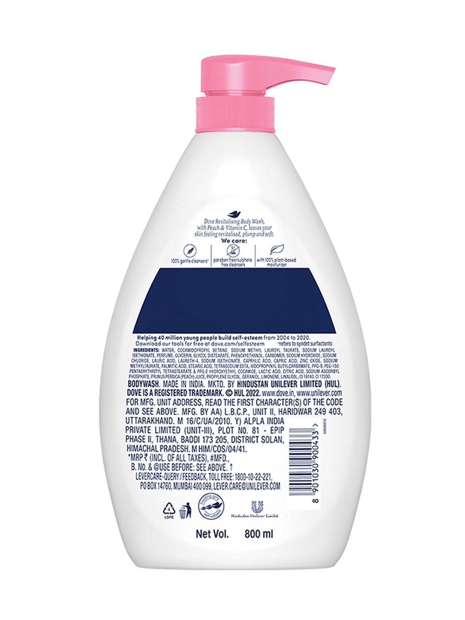 Dove Revitalizing Body Wash with Peach & Vitamin C - 800 ml