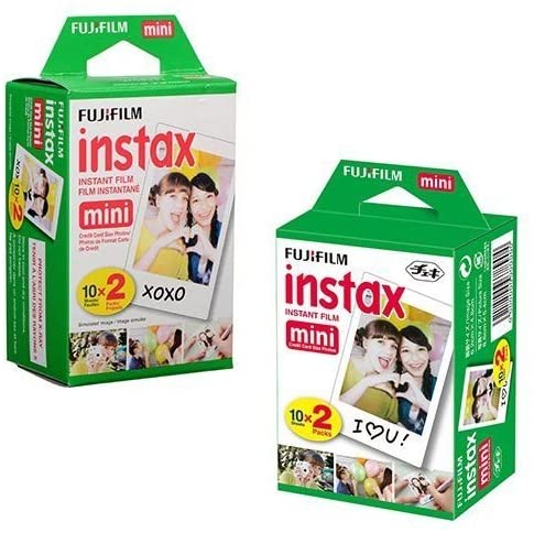 Fuji Instax Mini instant film 40 pieces with 20 decorative skin stickers for Fuji Instax Mini 8 and SP-1 2 x 10 x 2pack (40 pieces in total)