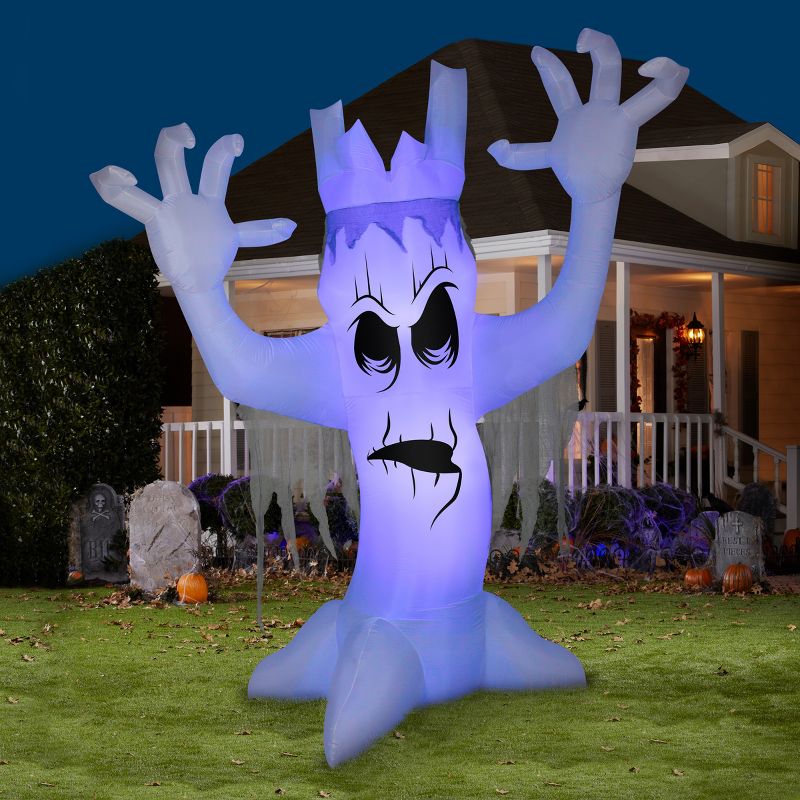 Gemmy Airblown ShortCircuit Scary Tree Giant (Black Light), 12 ft Tall, white