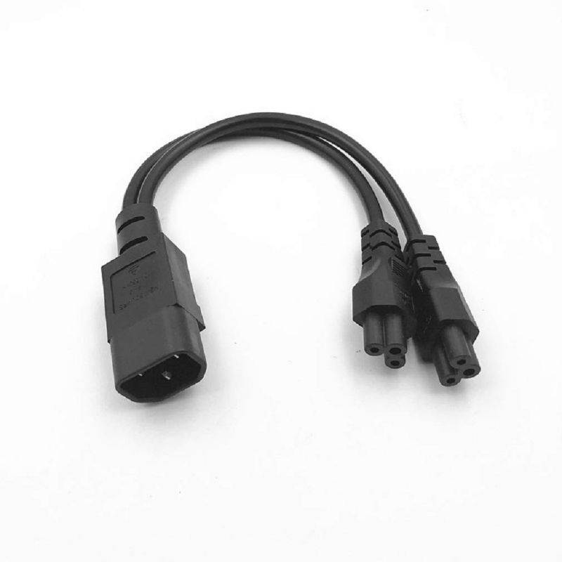 Tekit C14 to C13+NEMA 5-15R Y Splitter Power Plug Cord,Single IEC 320 C14 Male to C13+Nema 5-15R Female Splitter Adapter Cable Cord ,1ft /30mm