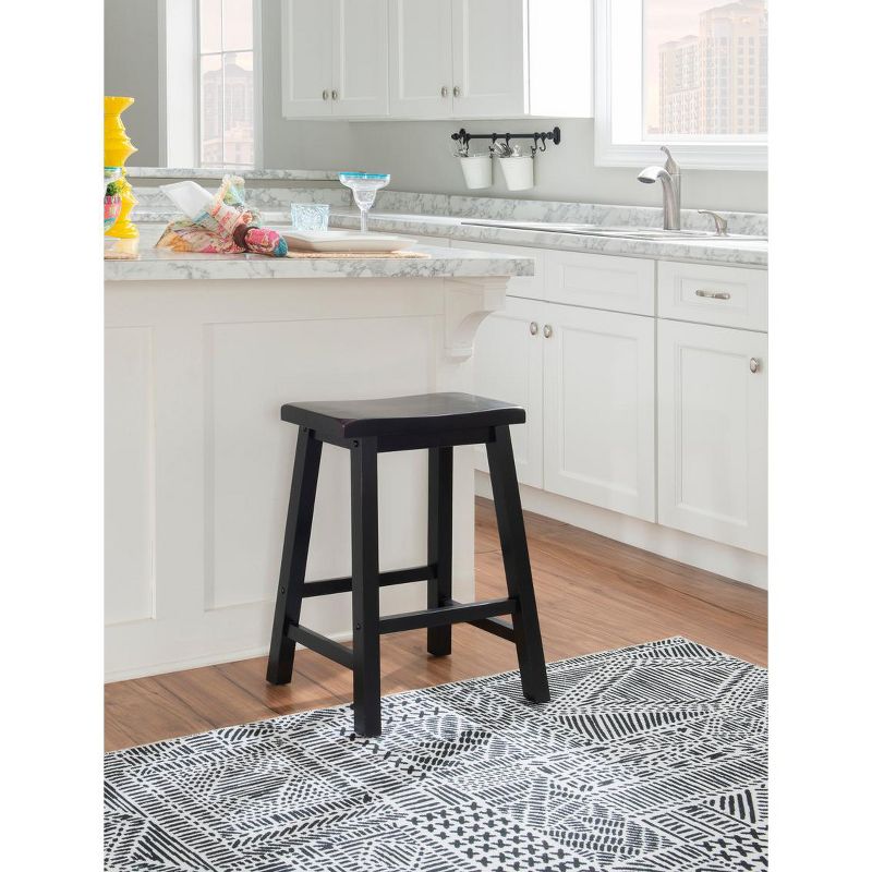 Powell "Antique Black" with Sand Through Terra Cotta Counter Stool 24" Seat Height