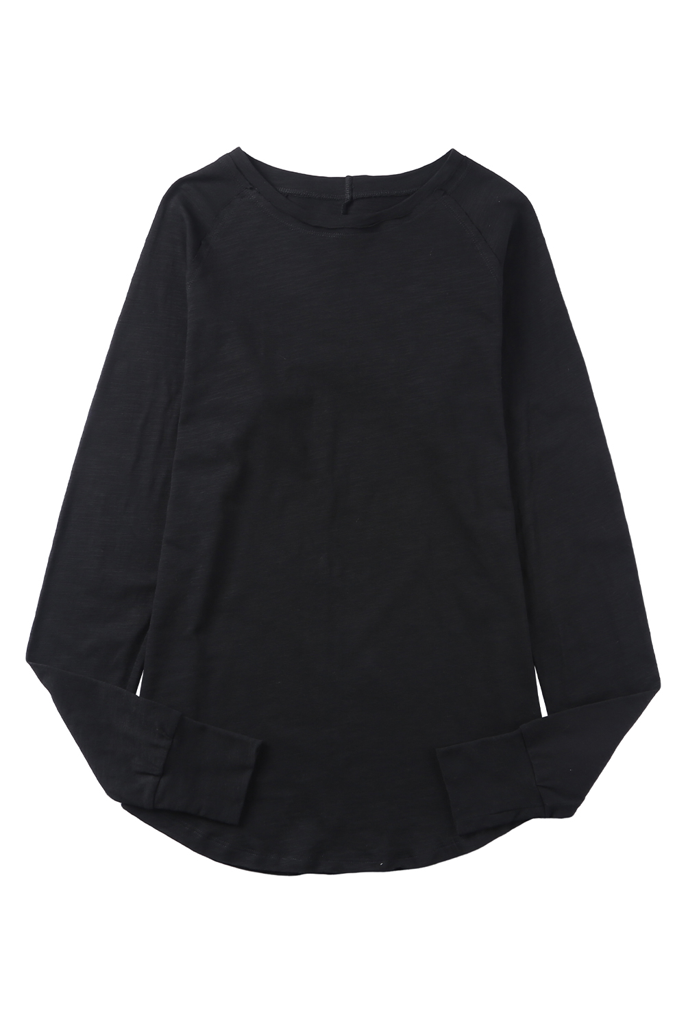 Blank Sweatshirt - Black Casual Thumbhole Long Sleeve Top Customized