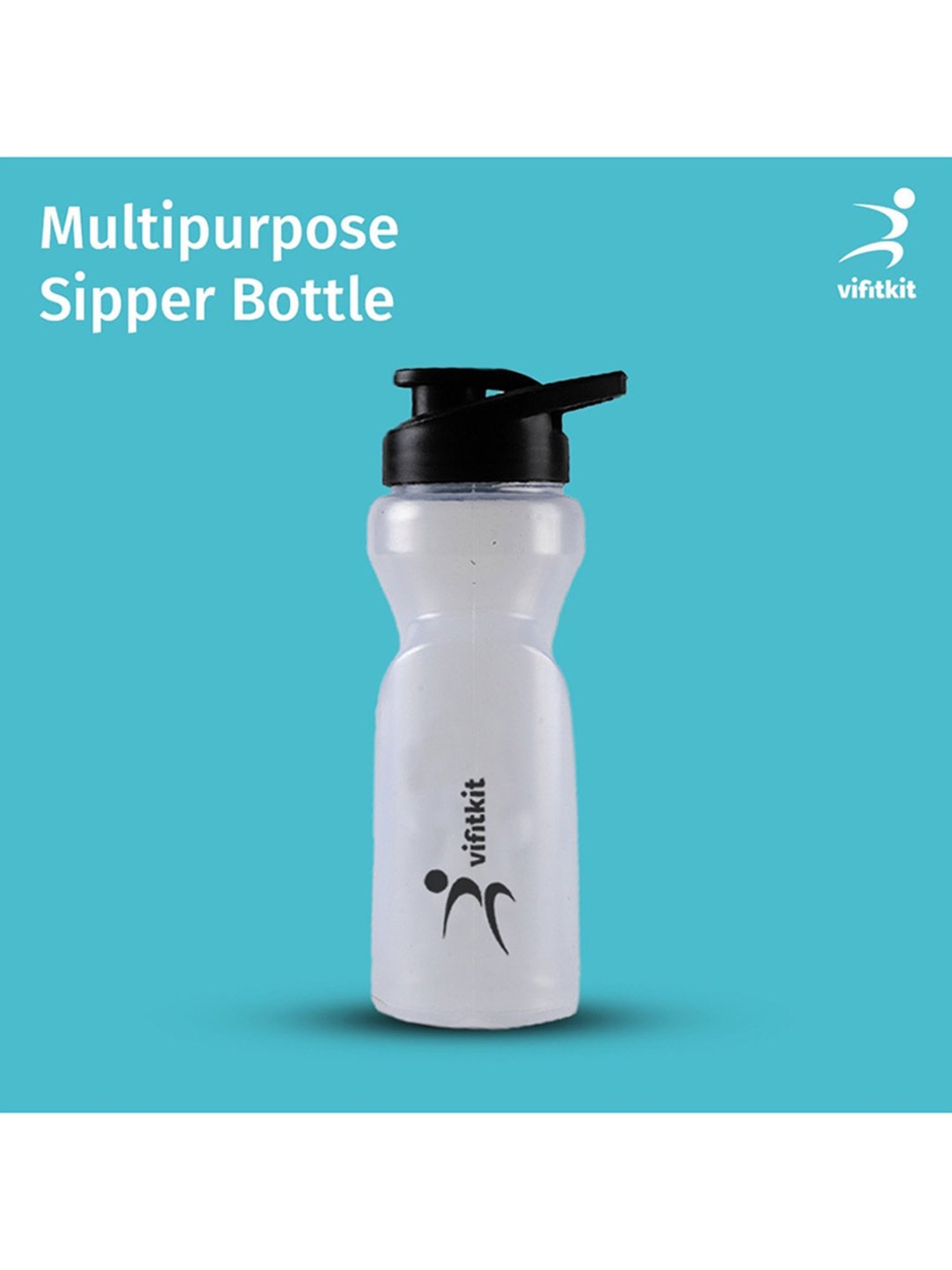 Vifitkit BPA-Free Ergonomic Design Gym Shaker Bottle (White) Size - 550ml