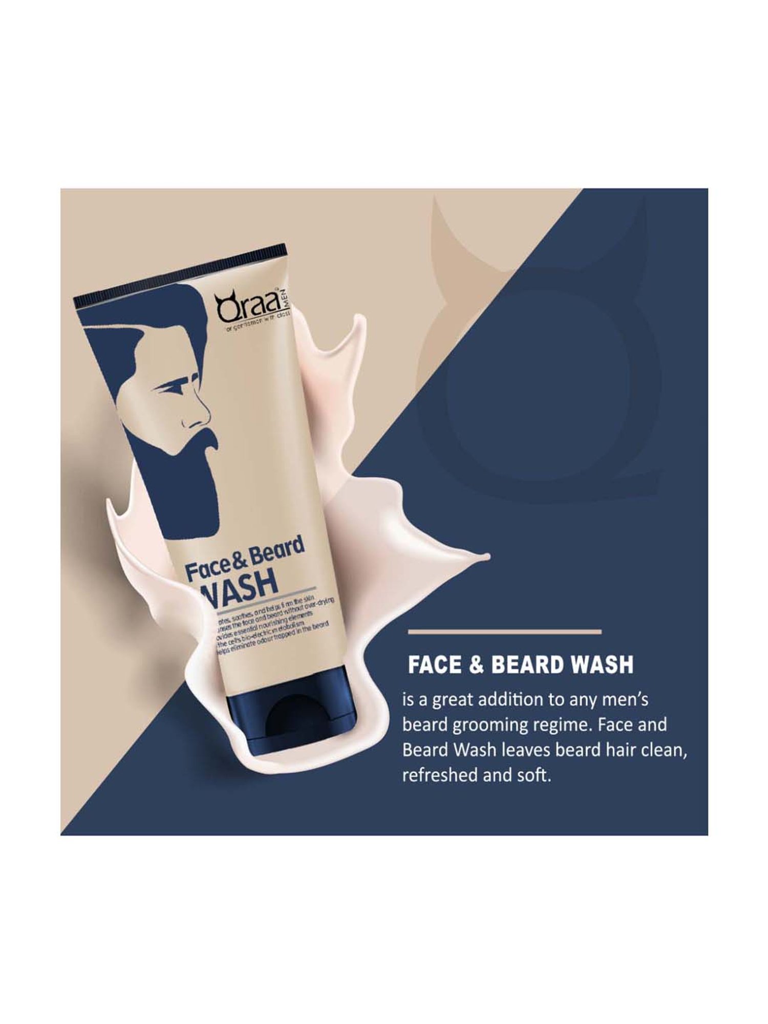 Qraa Men Face And Beard Wash - 100 gm