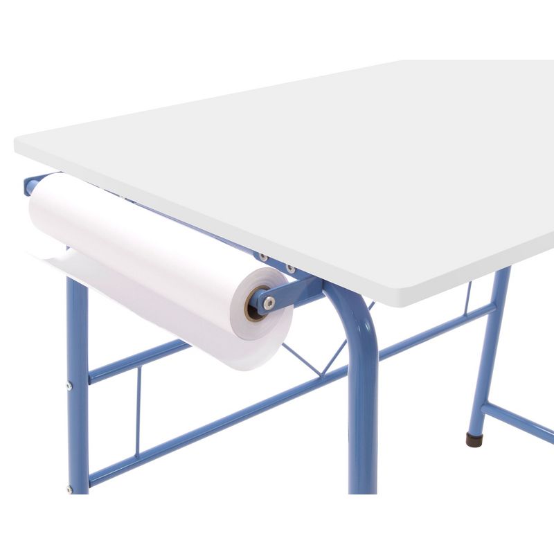 Studio Designs 38022 Homeroom 2 Piece Kids Art Learning Homework Table Desk and Bench Set with 12 Inch Craft Paper Roll and Backpack Hook, Blue/White